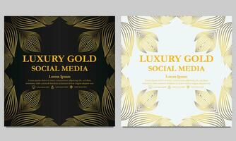 luxe elegant gouden bloemen sociaal media sjabloon. vector