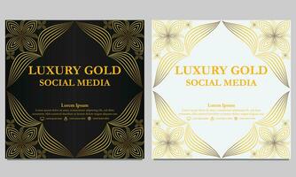 luxe elegant gouden bloemen sociaal media sjabloon. vector