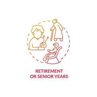 pensioen en senior jaar rood concept icoon vector