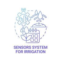 sensorsysteem voor irrigatiegradiënt blauw concept icoon vector