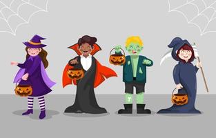 Halloween kinderkostuumfestival vector