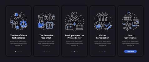 smart city-methoden onboarding paginascherm voor mobiele apps vector