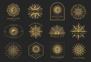 occult, hekserij en magie pictogrammen of symbool vector