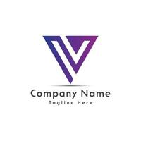 v brief logo ontwerp icoon vector