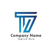 t7 brief creatief logo ontwerp icoon vector