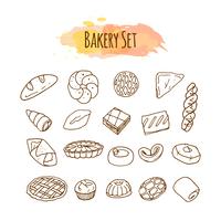 Bakkerij elementen. Gebak illustratie. vector