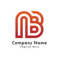 nb brief logo ontwerp icoon vector