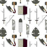 patroon met vector illustratie van een dolk, zwaard. allemaal elementen zijn geïsoleerd
