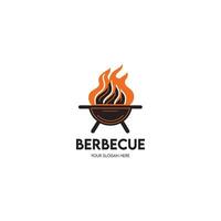 barbecue vector logo ontwerp en bbq rooster symbool