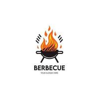 barbecue vector logo ontwerp en bbq rooster symbool