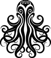 Octopus tentakels, minimalistische en gemakkelijk silhouet - vector illustratie