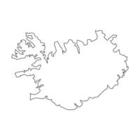 IJsland vector kaart geïsoleerd op een witte achtergrond.