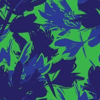 groene bloemen penseelstreken naadloze patroon achtergrond vector