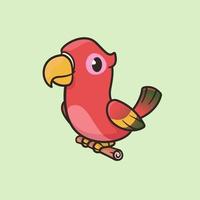 cartoon papegaai ara op boomtak vector