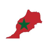 Marokko kaart silhouet met vlag op witte achtergrond vector