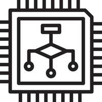 kunstmatig intelligentie- icoon symbool vector afbeelding. illustratie van de hersenen robot aan het leren menselijk slim algoritme ontwerp afbeelding.