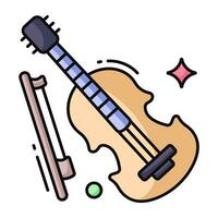 een draad musical instrument, viool icoon vector