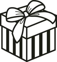 illustratie zwart en wit geschenk doos vector