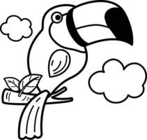 illustratie zwart en wit neushoornvogel vector