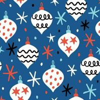 Kerstmis naadloos patroon blauw Kerstmis digitaal papier Kerstmis achtergrond hand- getrokken Kerstmis patroon vector