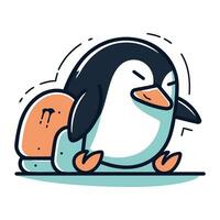 schattig tekenfilm pinguïn. vector illustratie in tekening stijl.