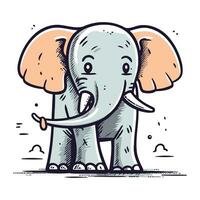 schattig tekenfilm olifant. vector illustratie van een grappig baby olifant.