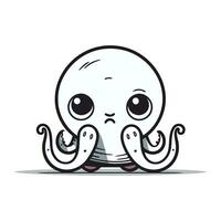 schattig tekenfilm Octopus. vector illustratie geïsoleerd Aan wit achtergrond.