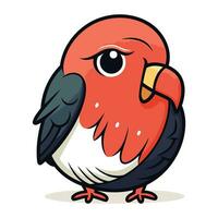 rood vogel Aan een wit achtergrond. vector illustratie. eps 10