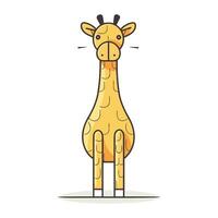 schattig tekenfilm giraffe. vector illustratie. geïsoleerd Aan wit achtergrond.