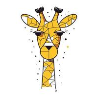 giraffe hoofd vector illustratie. schattig tekenfilm wild dier.