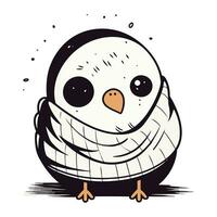 schattig tekenfilm pinguïn geïsoleerd Aan wit achtergrond. vector illustratie.