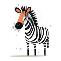 zebra vector illustratie. geïsoleerd Aan wit achtergrond. vlak tekenfilm stijl.