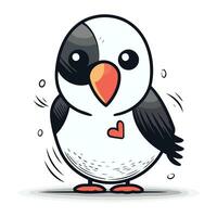 schattig pinguïn vector illustratie. schattig tekenfilm pinguïn karakter.