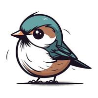 tekenfilm vector illustratie van een schattig weinig vogel Aan wit achtergrond.