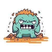 schattig tekenfilm monster. vector illustratie van een monster. schattig monster.