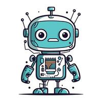 schattig tekenfilm robot. vector illustratie. geïsoleerd Aan wit achtergrond.