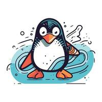 pinguïn. schattig tekenfilm pinguïn. vector illustratie.