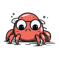 schattig tekenfilm krab. vector illustratie geïsoleerd Aan een wit achtergrond.