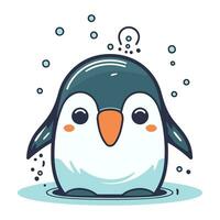 schattig tekenfilm pinguïn. vector illustratie geïsoleerd Aan wit achtergrond.