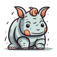 tekenfilm neushoorn. vector illustratie van een neushoorn.