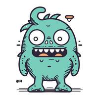 grappig tekenfilm monster. vector illustratie geïsoleerd Aan een wit achtergrond.