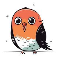 vector illustratie van een schattig weinig vogel. geïsoleerd Aan wit achtergrond.