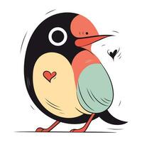 schattig tekenfilm pinguïn in liefde. vector illustratie geïsoleerd Aan wit achtergrond.