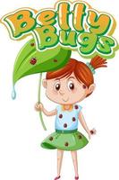 betty bugs logo tekstontwerp met lieveheersbeestjes op het lichaam van het meisje vector