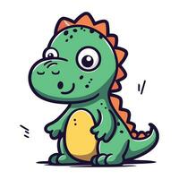 schattig tekenfilm dinosaurus. vector illustratie geïsoleerd Aan een wit achtergrond.