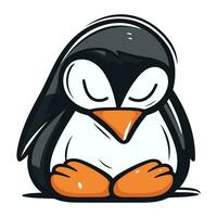 pinguïn tekenfilm geïsoleerd Aan een wit achtergrond. vector illustratie.