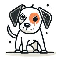 puppy met oog druppel. vector illustratie Aan wit achtergrond.