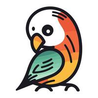 schattig tekenfilm papegaai vogel geïsoleerd Aan wit achtergrond. vector illustratie.