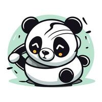 schattig tekenfilm panda. vector illustratie. geïsoleerd Aan wit achtergrond.