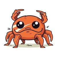 schattig tekenfilm krab. vector illustratie. geïsoleerd Aan wit achtergrond.